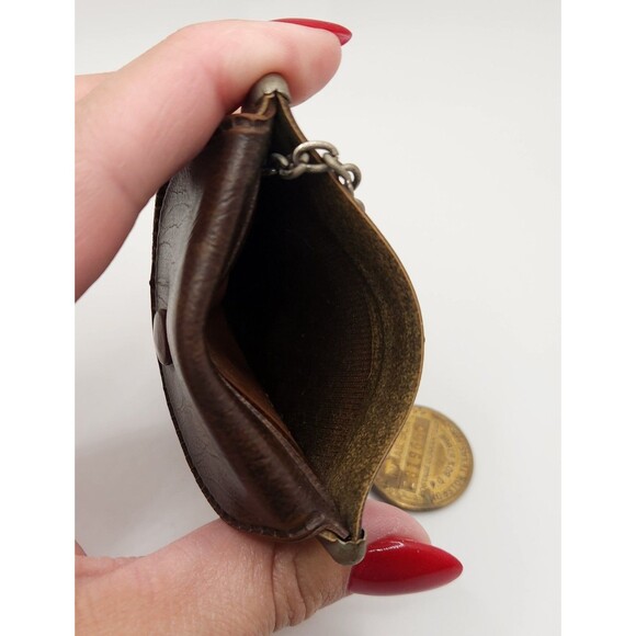 Vtg Leather Ford Federal Keychain Coin Wallet Exxon Travel Club Fob - Picture 4 of 8